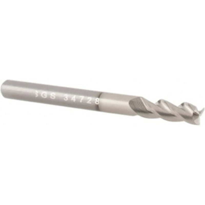 KYOCERA SGS 1, 1-1/4 LOC, 1 Shank Diam, 4 OAL, 3 Flute, Solid Carbide Square End Mill Single End, TiB2 Finish, Spiral...